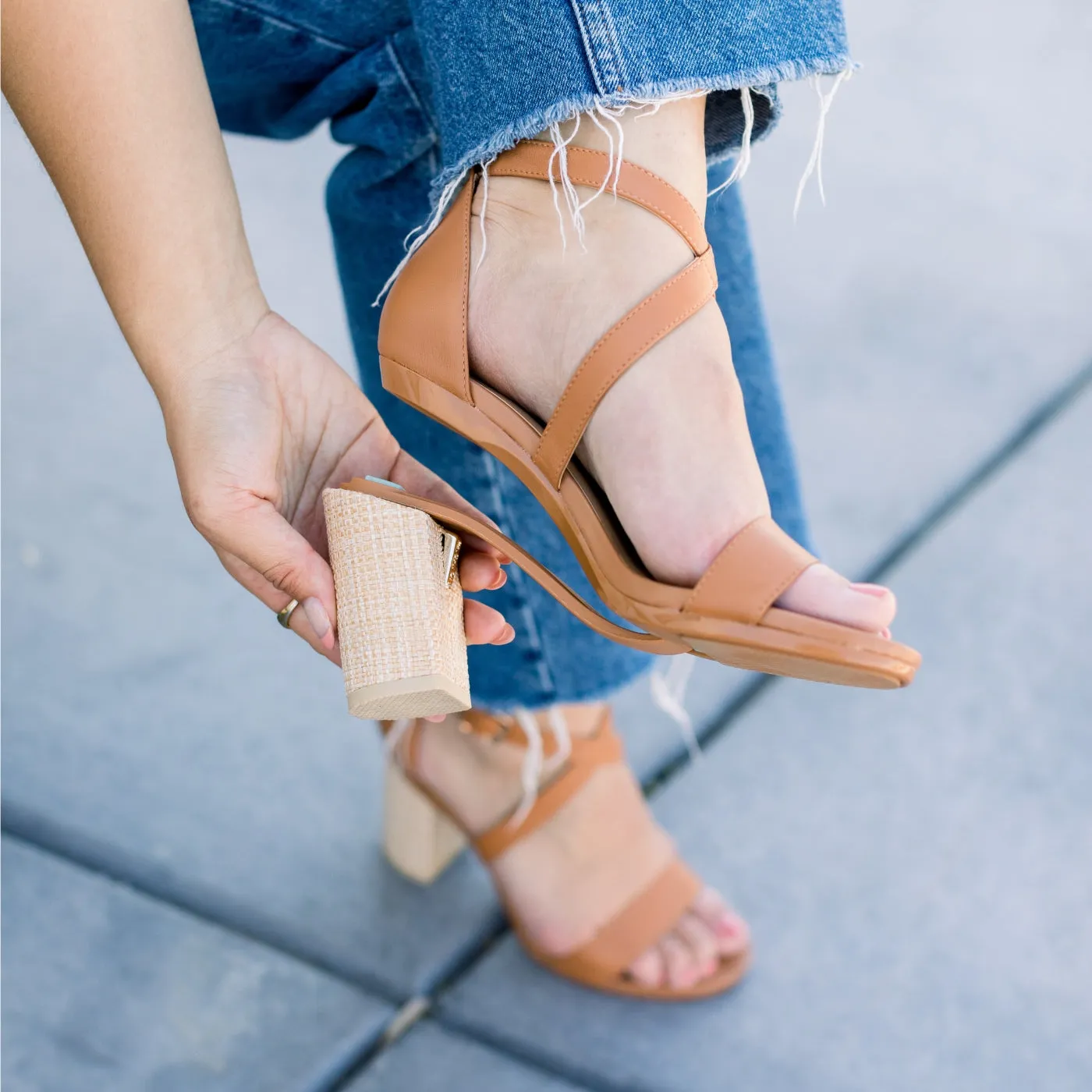 4 Inch Block Heel Kit Raffia