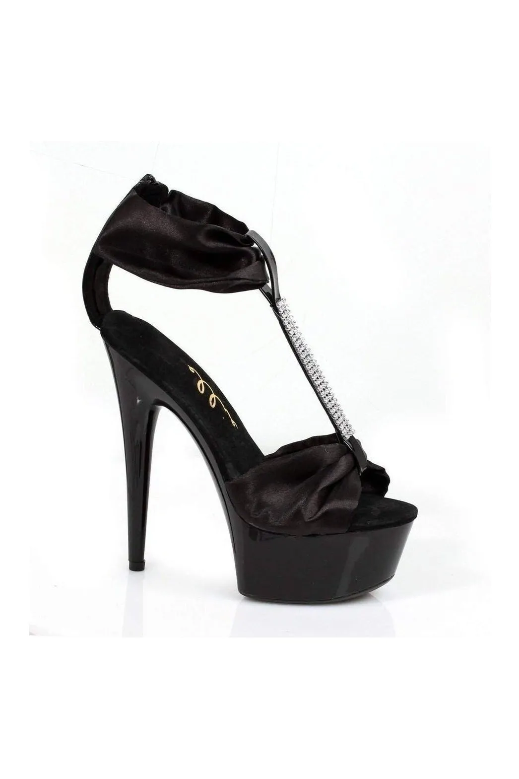 609-VIERA Platform Sandal  | Black  Patent