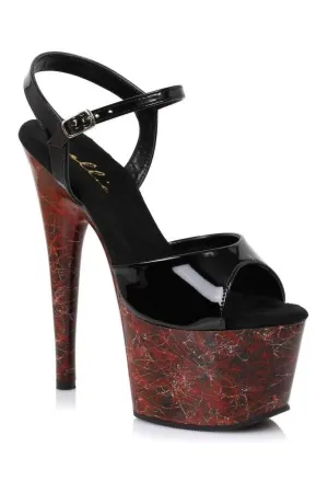 709-WIDOW Platform Sandal  | RED Patent