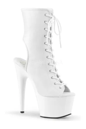 ADORE-1016 Platform Boot  | White Faux Leather