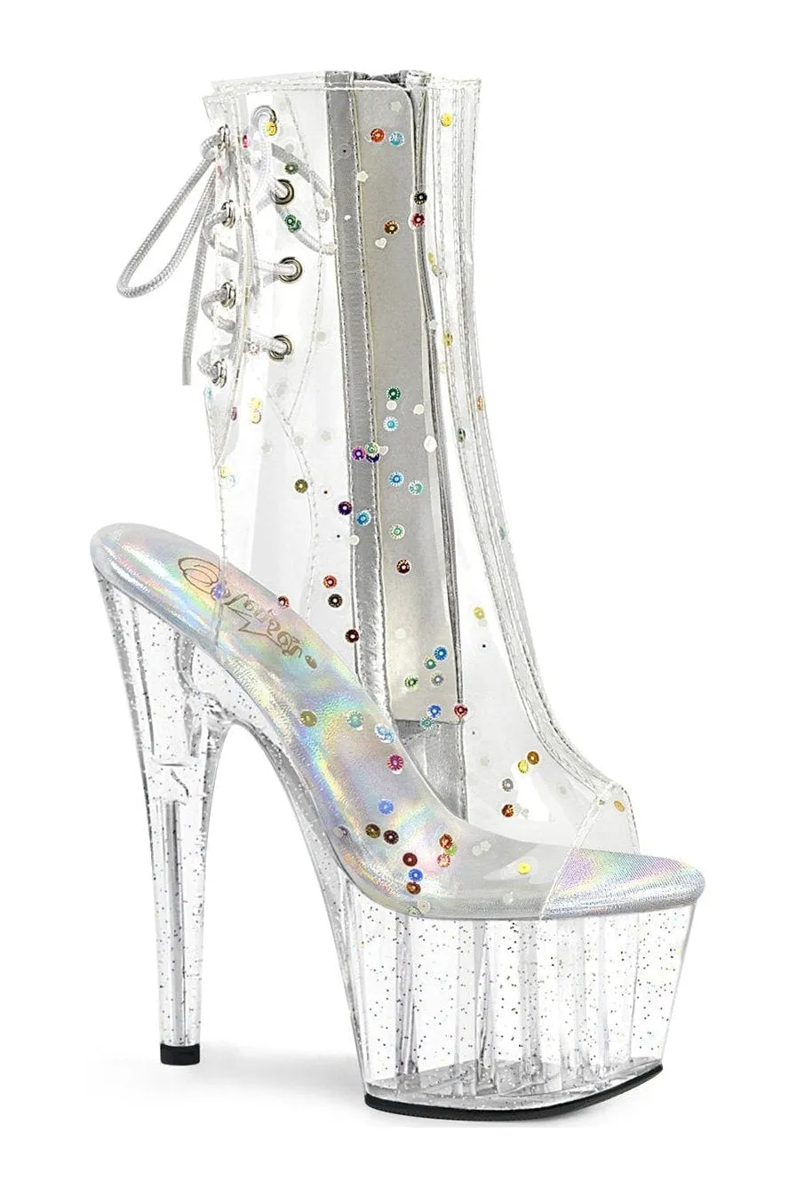 ADORE-1018C-2 Ankle Boot | Clear Faux Leather