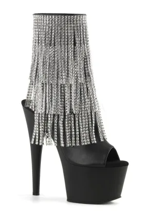ADORE-1024RSF Platform Boot  | Black Faux Leather