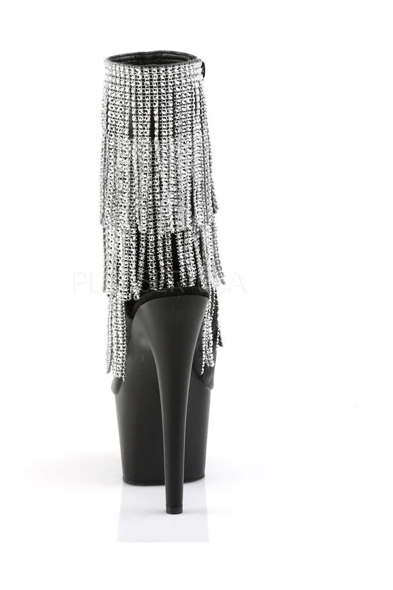 ADORE-1024RSF Platform Boot  | Black Faux Leather