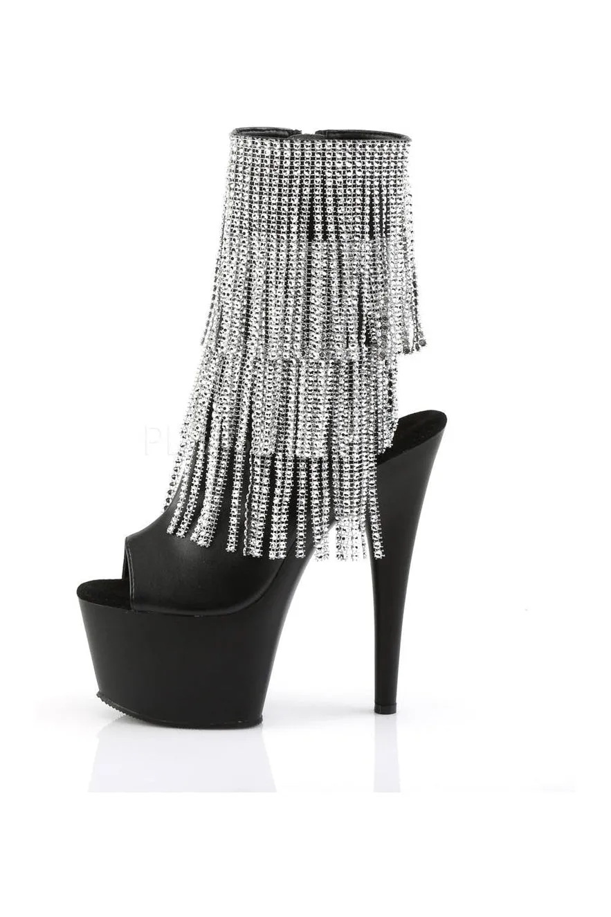 ADORE-1024RSF Platform Boot  | Black Faux Leather
