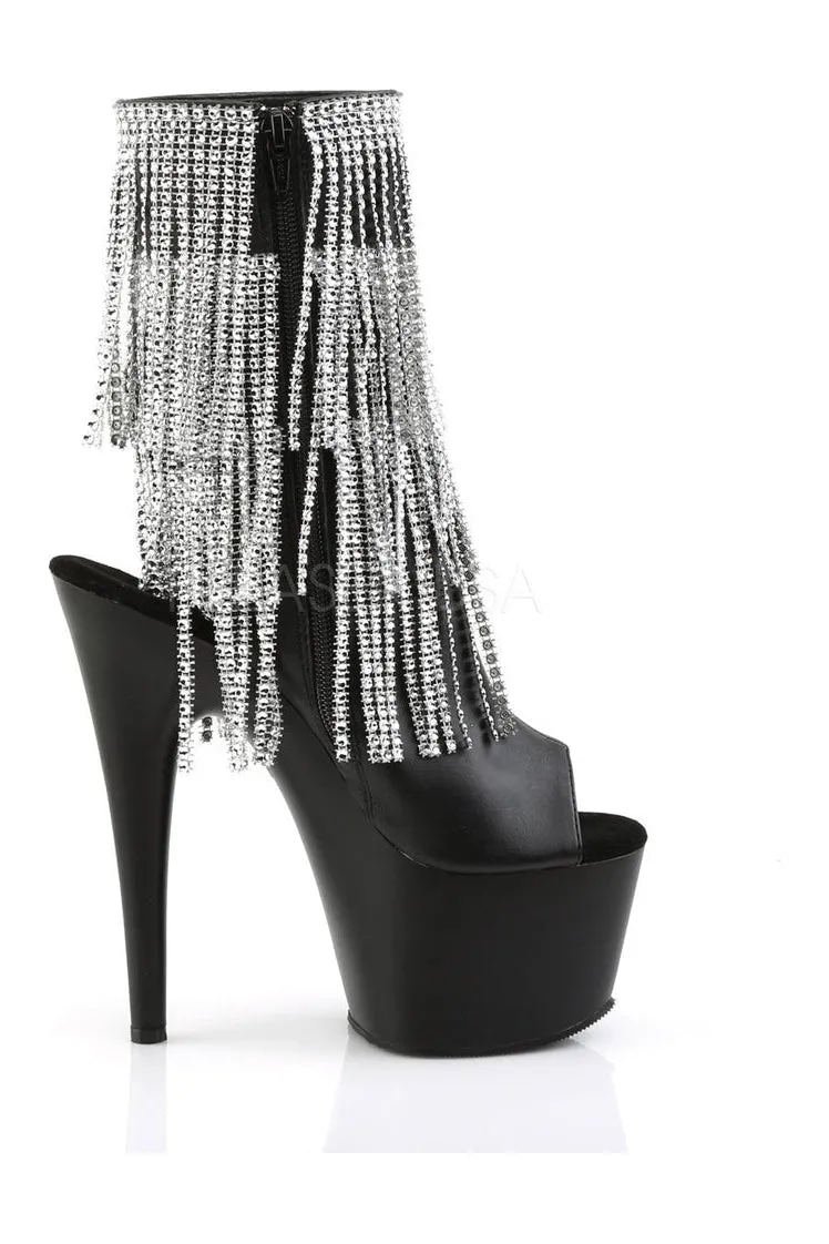 ADORE-1024RSF Platform Boot  | Black Faux Leather