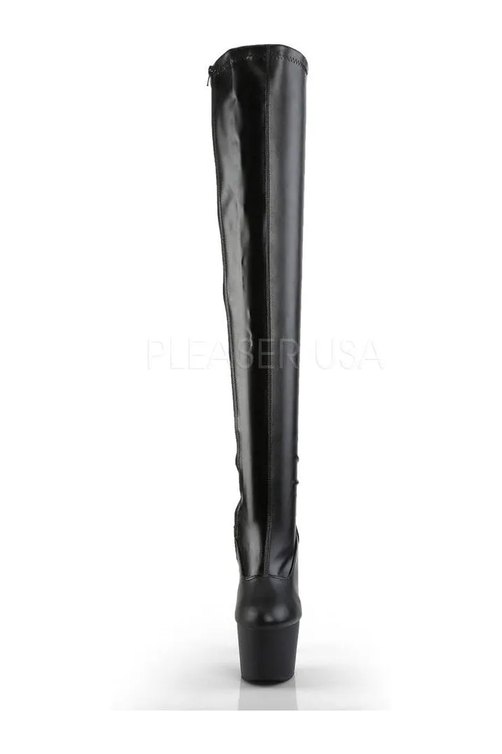 ADORE-3000 Platform Boot  | Black Faux Leather