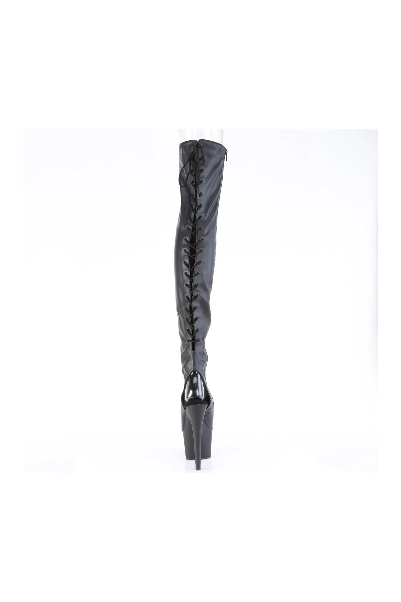 ADORE-3017 Black Faux Leather Thigh Boot