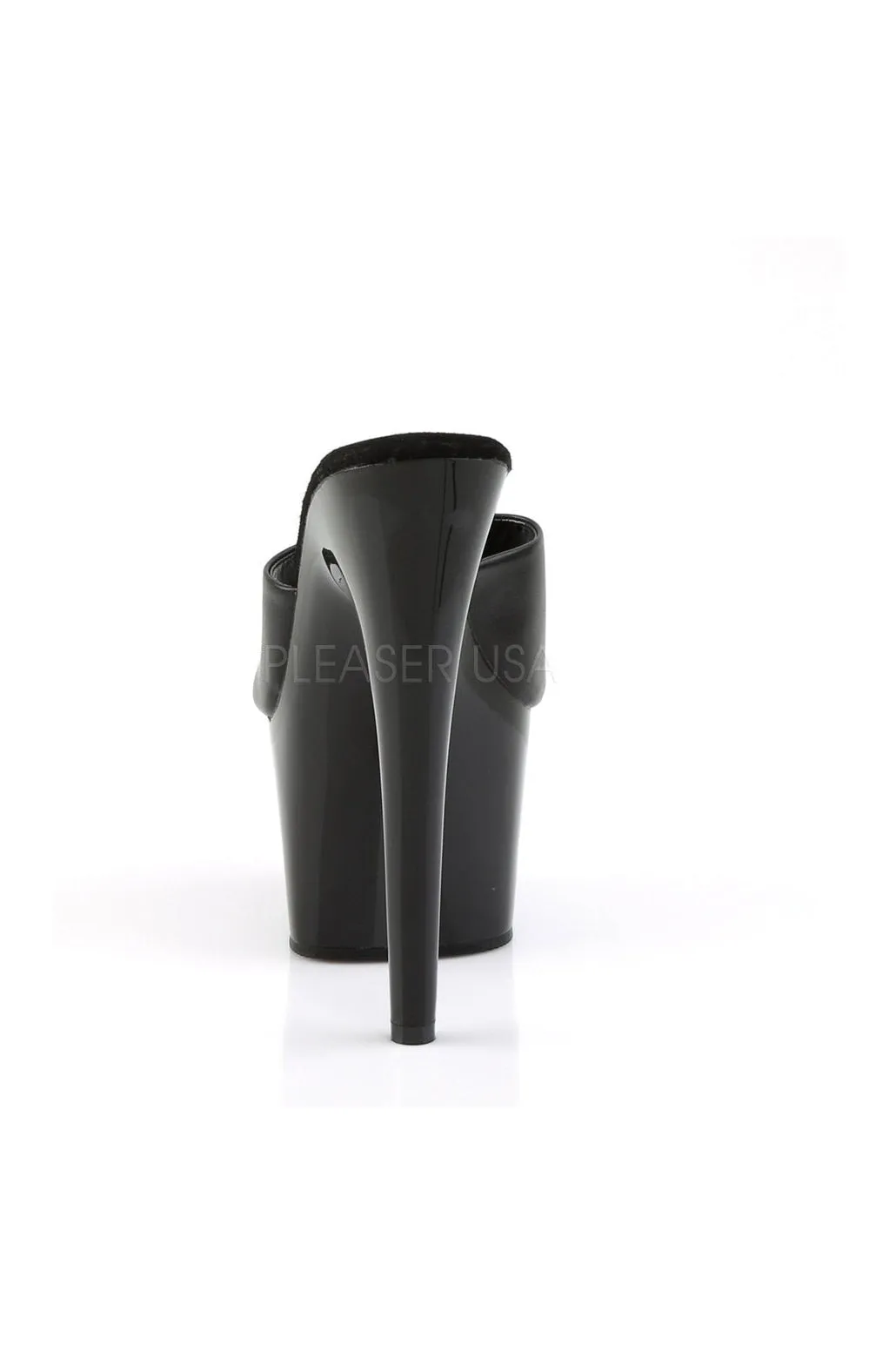 ADORE-701 Platform Slide  | Black Genuine Leather