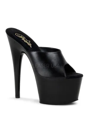 ADORE-701 Platform Slide  | Black Genuine Leather