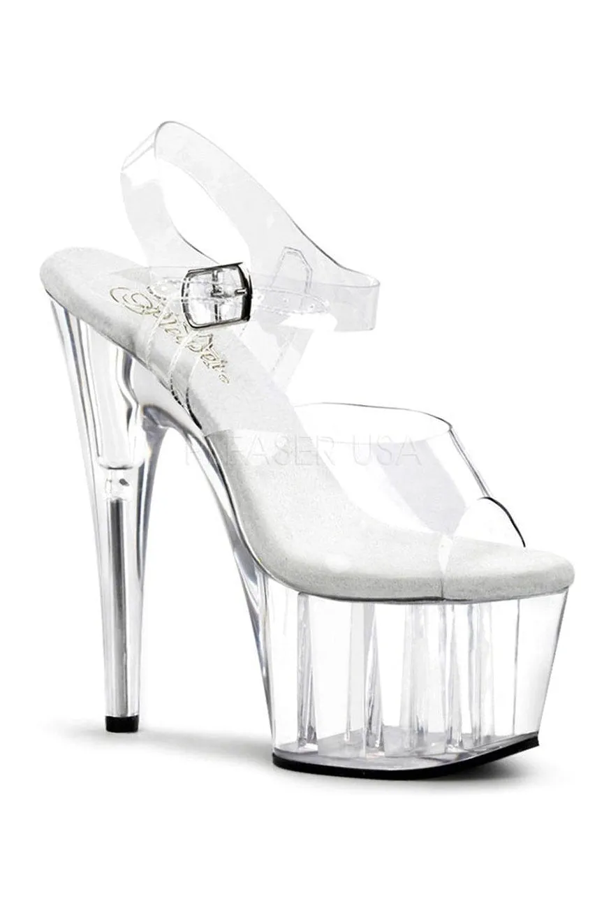 ADORE-708 Platform Sandal  | Clear Vinyl