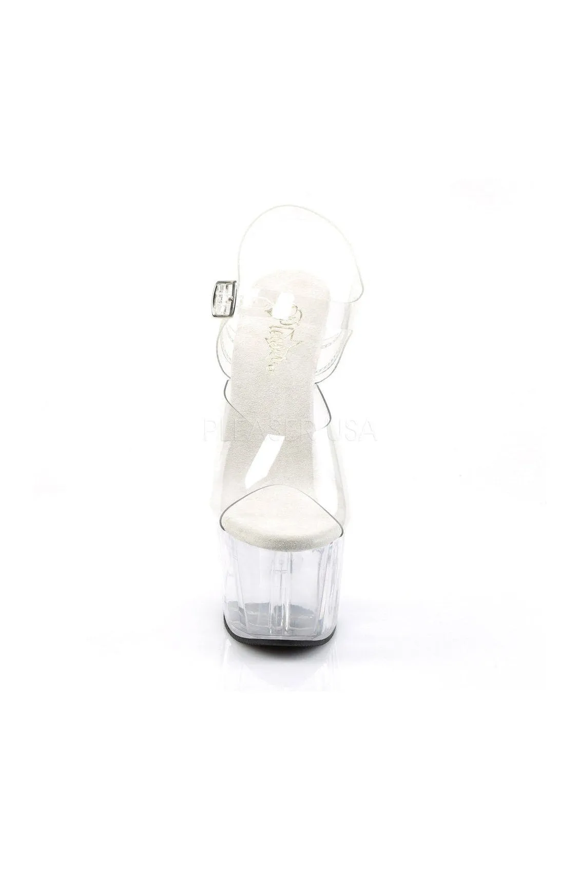 ADORE-708 Platform Sandal  | Clear Vinyl