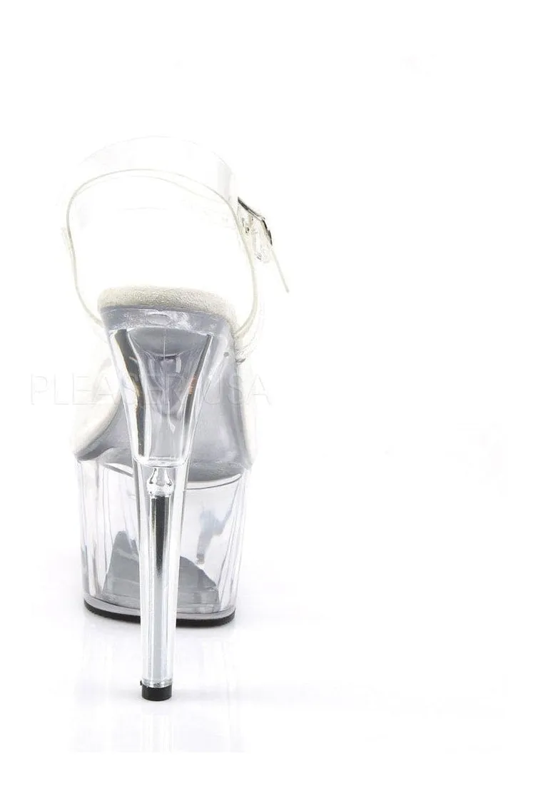 ADORE-708 Platform Sandal  | Clear Vinyl