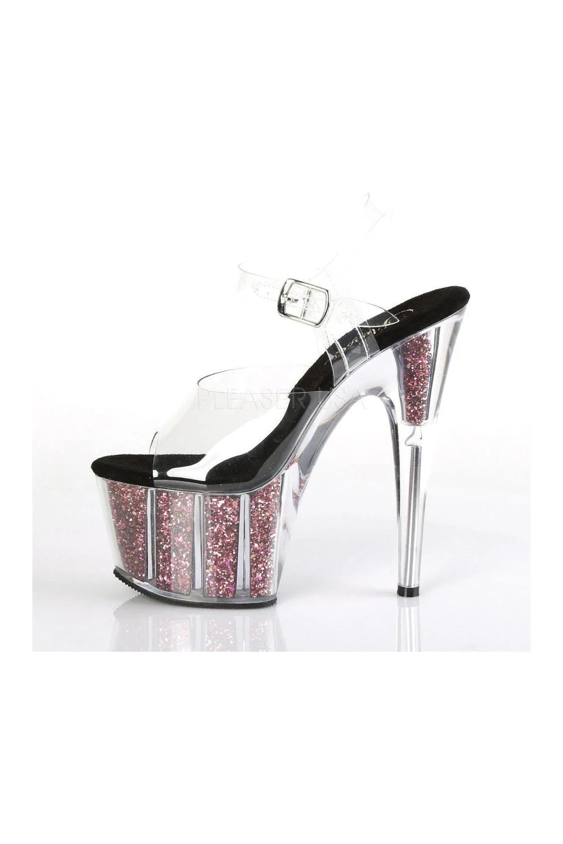 ADORE-708CG Platform Sandals | Clear Vinyl