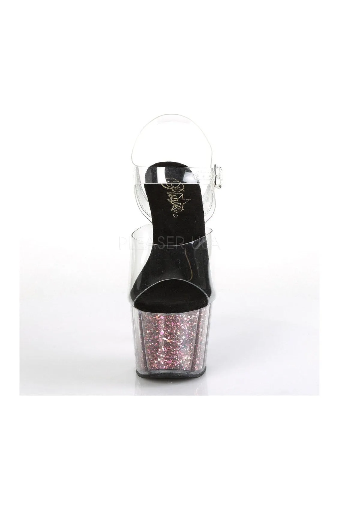 ADORE-708CG Platform Sandals | Clear Vinyl