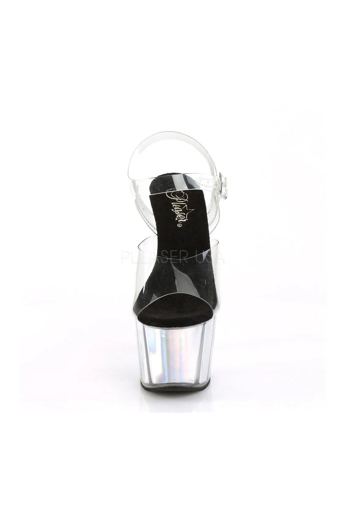 ADORE-708HGI Platform Sandal  | Clear Vinyl