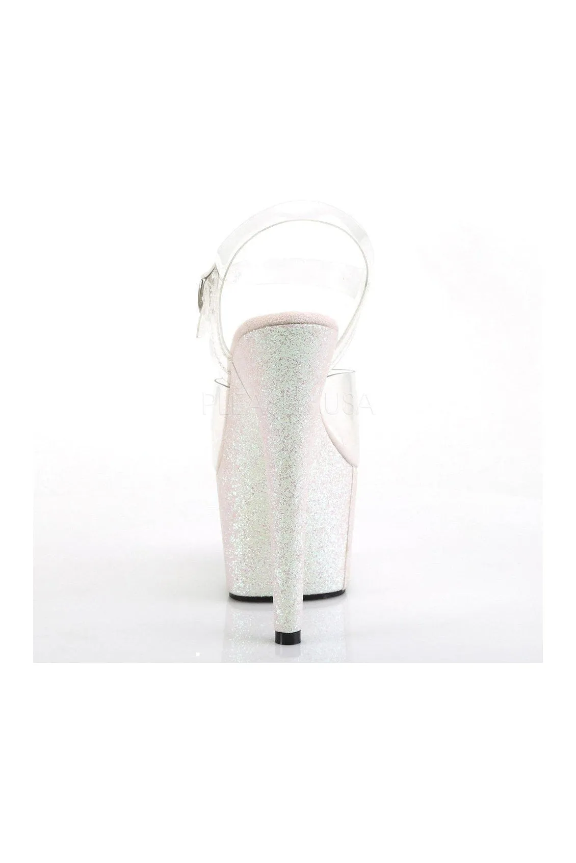 ADORE-708HMG Platform Sandals | Clear Vinyl