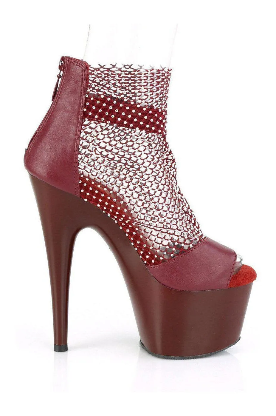 ADORE-765RM Sandal | Burgundy  Faux Leather