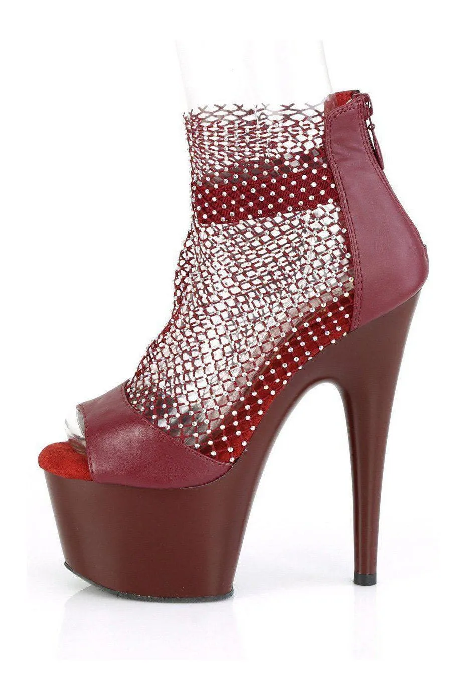 ADORE-765RM Sandal | Burgundy  Faux Leather