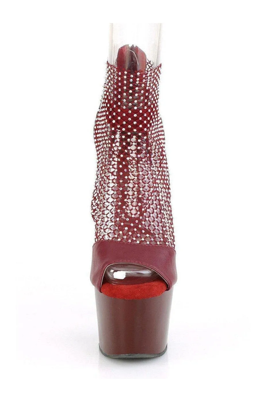 ADORE-765RM Sandal | Burgundy  Faux Leather