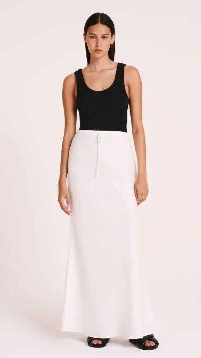 Amani Linen Maxi Skirt - White