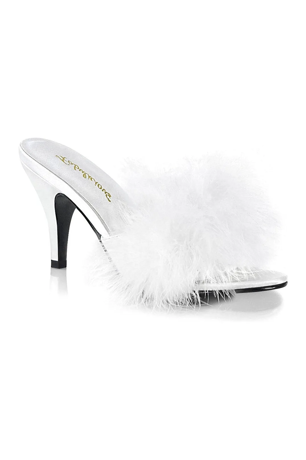 AMOUR-03 Slide | White Genuine Satin