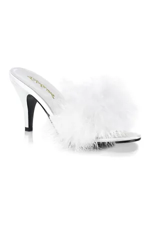 AMOUR-03 Slide | White Genuine Satin