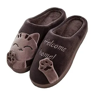 Animal Slippers Non-slip Soft Fur Plush Warm Indoor