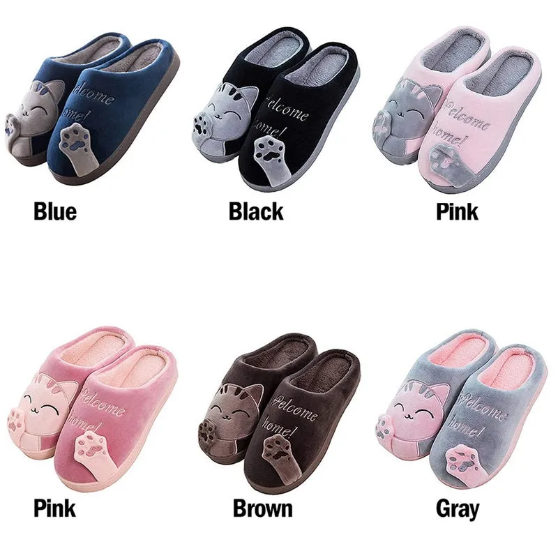 Animal Slippers Non-slip Soft Fur Plush Warm Indoor