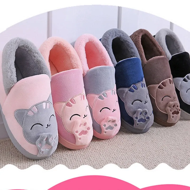 Animal Slippers Non-slip Soft Fur Plush Warm Indoor