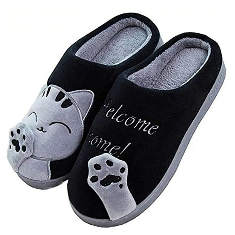 Animal Slippers Non-slip Soft Fur Plush Warm Indoor