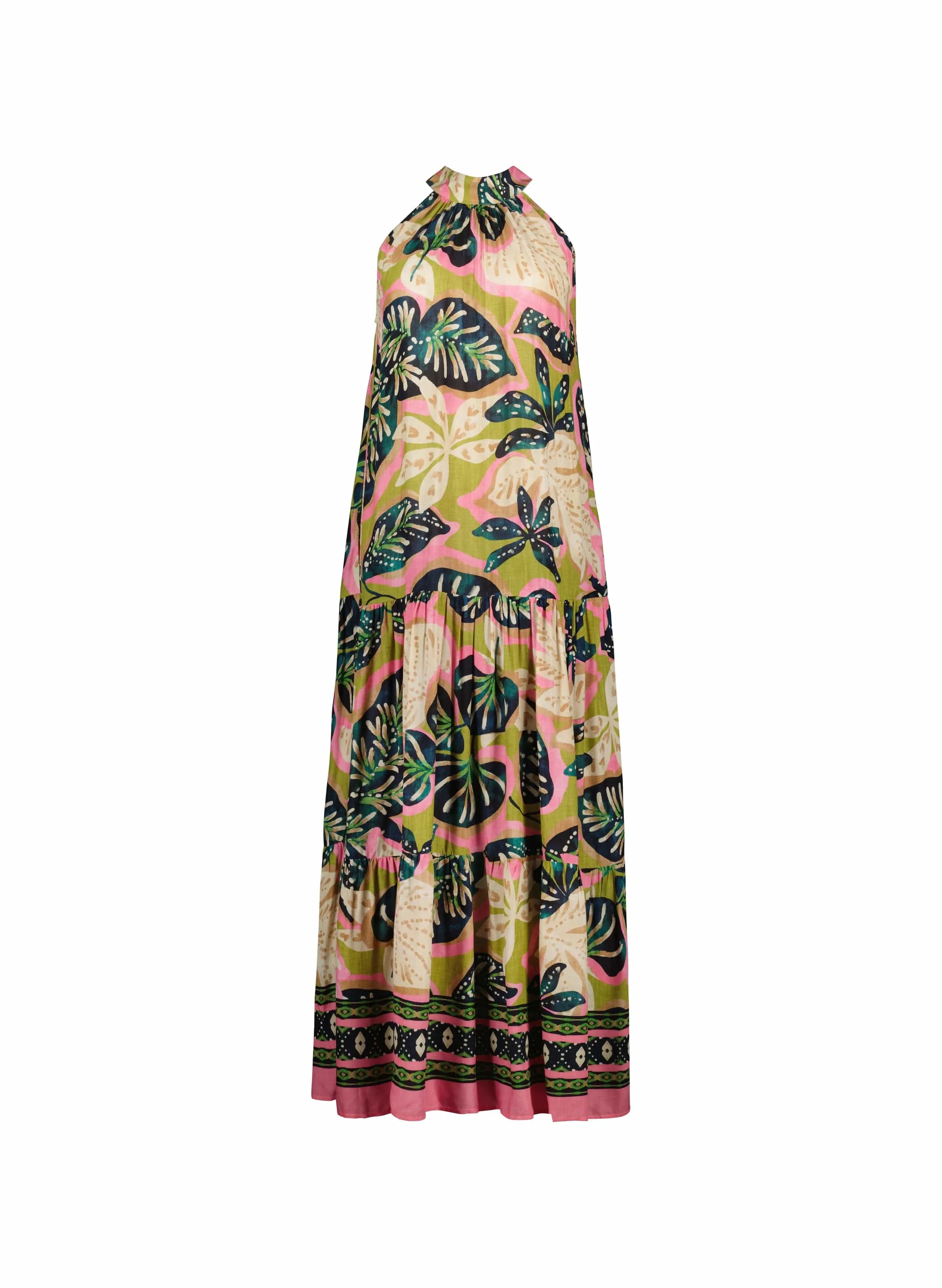 Anouk LENZING™ ECOVERO™ Printed Sleeveless Maxi Dress | Lime Palm