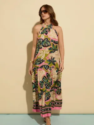 Anouk LENZING™ ECOVERO™ Printed Sleeveless Maxi Dress | Lime Palm