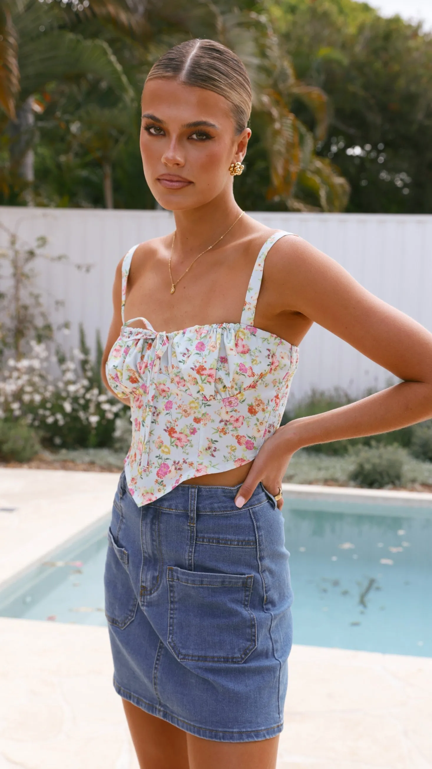 Ashton Top - Blue Floral