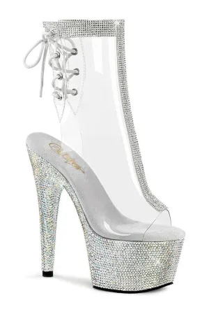 BEJEWELED-1018C-2RS Exotic Ankle Boot | Clear Vinyl