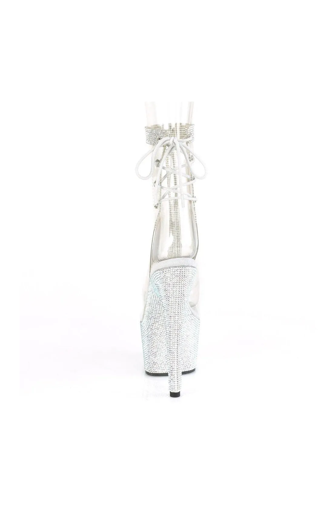 BEJEWELED-1018C-2RS Exotic Ankle Boot | Clear Vinyl