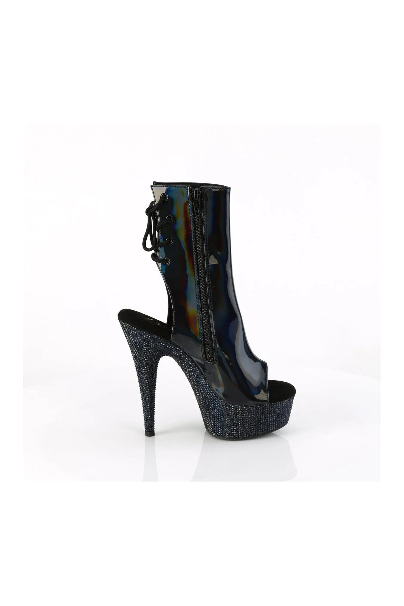 BEJEWELED-1018DM-6 Black Patent Ankle Boot