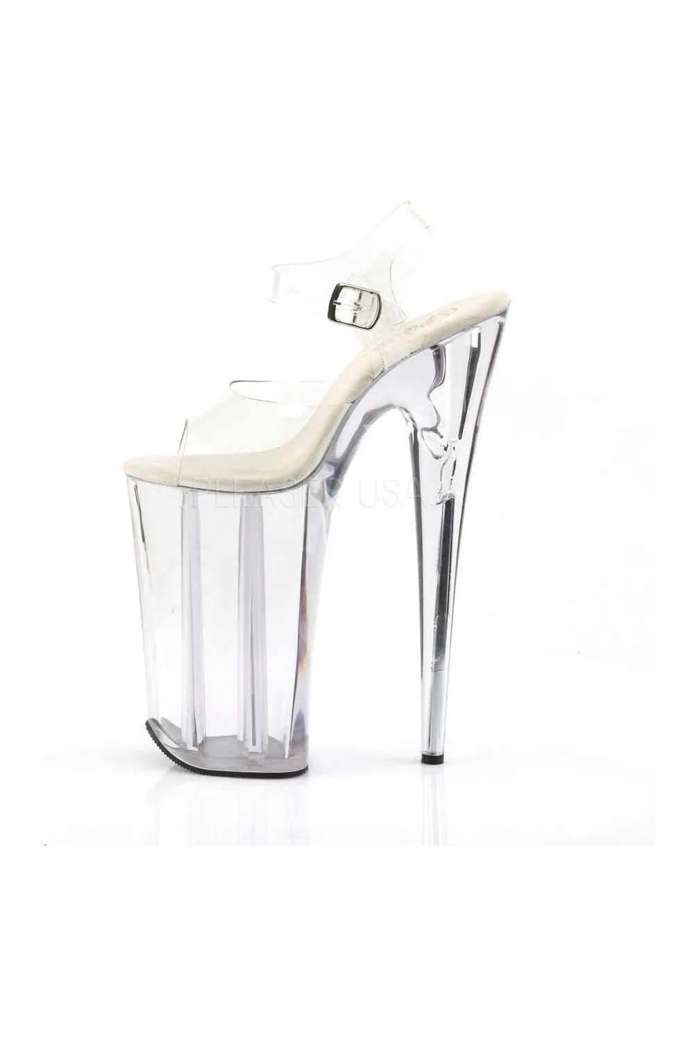 BEYOND-008 Platform Sandal  | Clear Vinyl