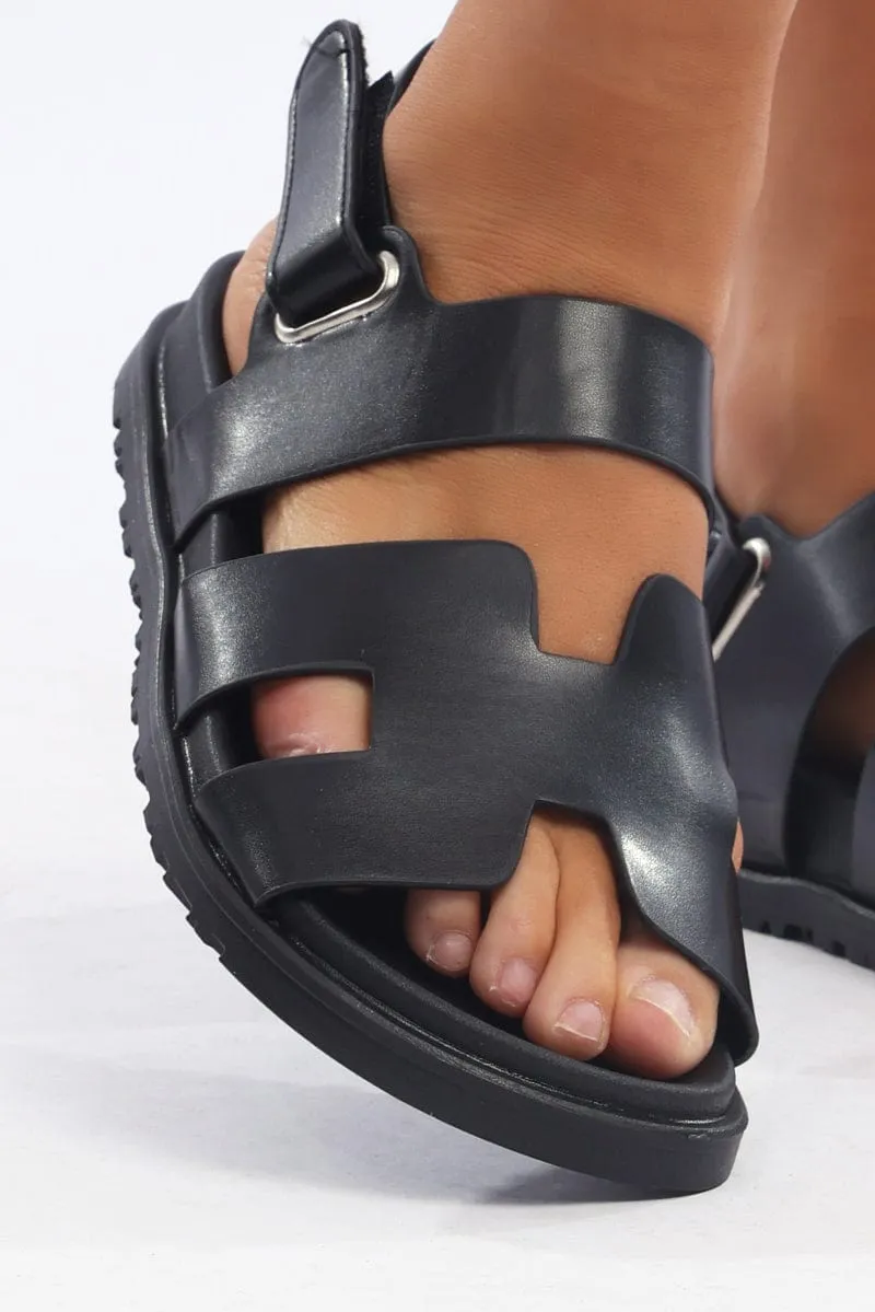 Black Flat Sandals