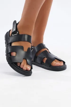 Black Flat Sandals