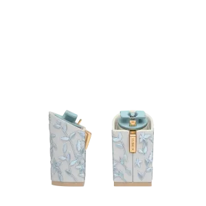 Block Heel Kit 4 White Floral Embroidery