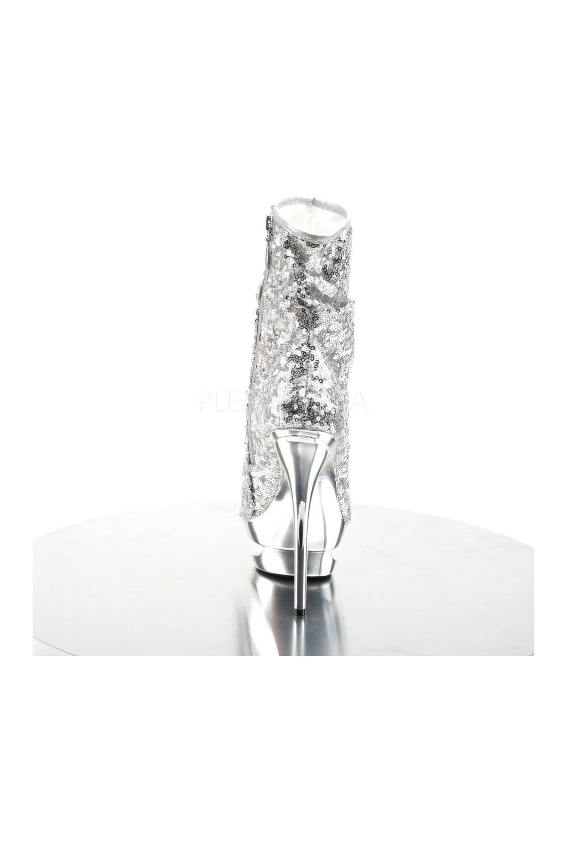 BLONDIE-R-1008 Platform Boot  | Silver Sequins