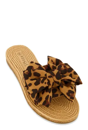 Bow Band Espadrille Slide Sandals