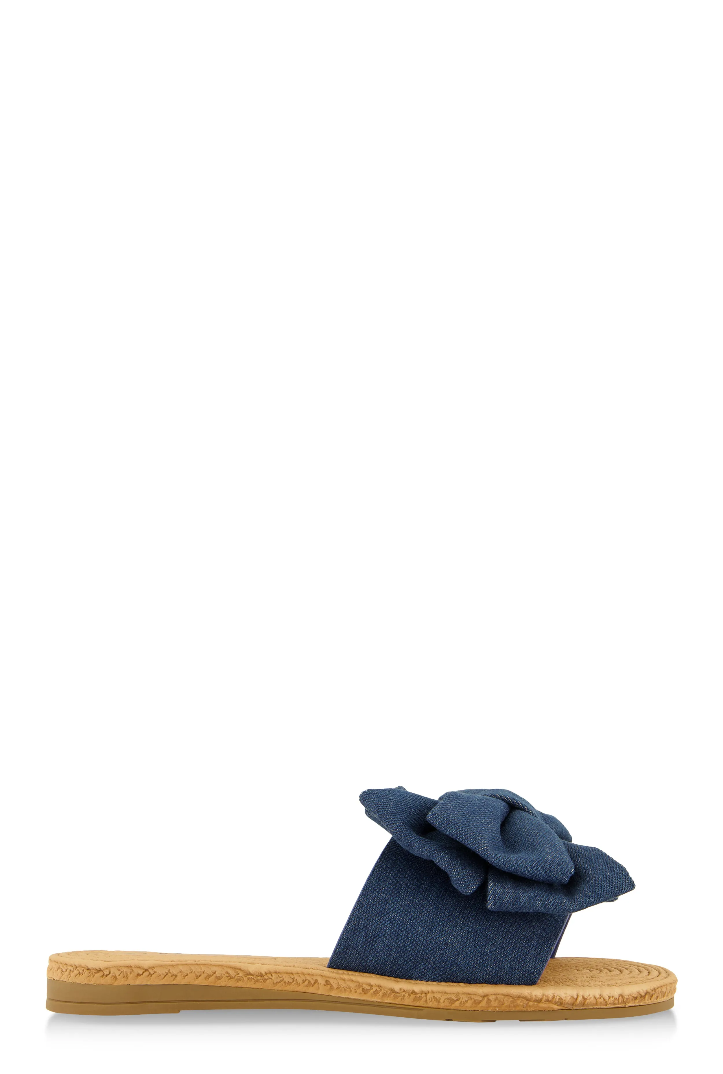 Bow Band Espadrille Slide Sandals