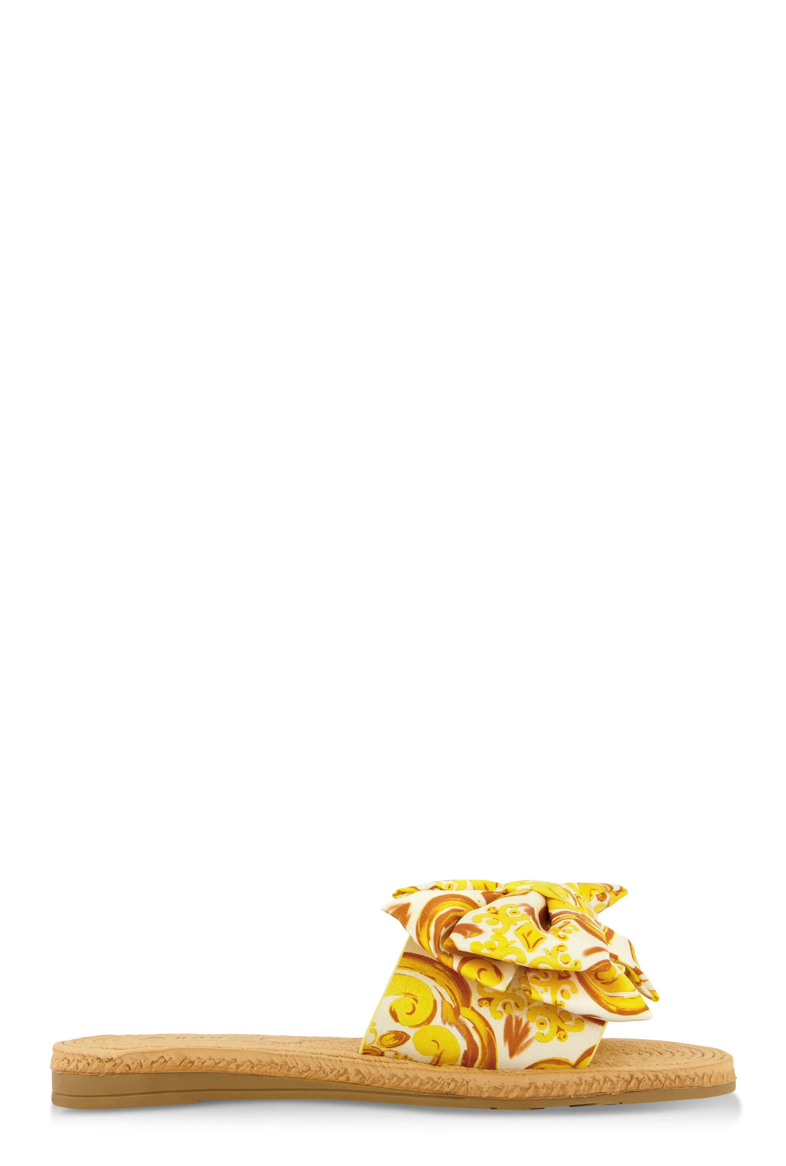 Bow Band Espadrille Slide Sandals