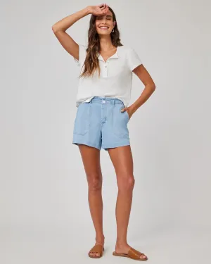 Callie Ruffle Short - Malibu Mist Wash