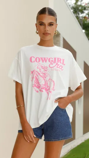 Cowgirl Era Top - White/Pink