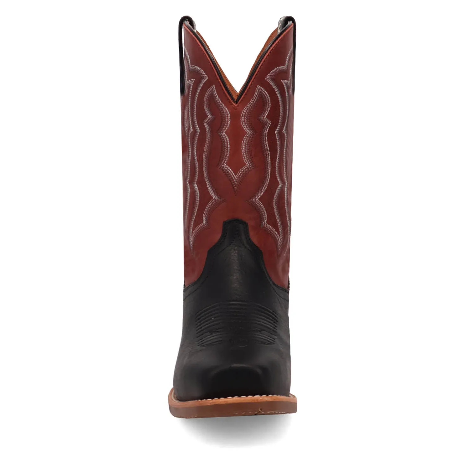 Dan Post Mens Creed Black/Red Leather Cowboy Boots 10 D