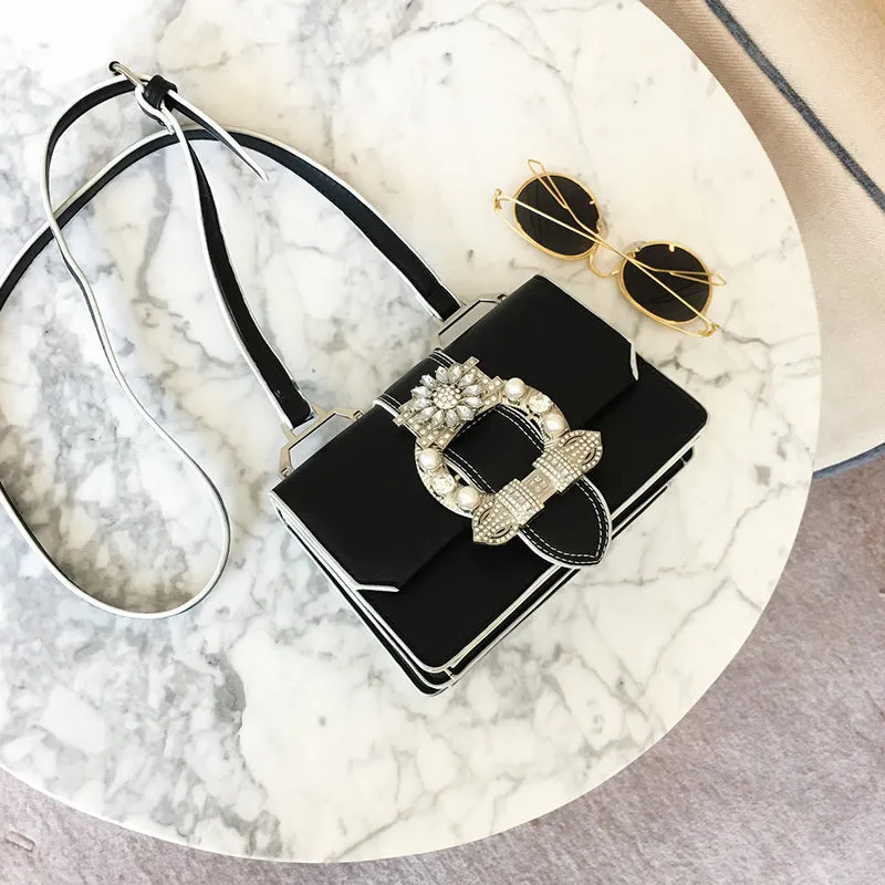 Designer-Inspired Diamond Lock Handbag for Women