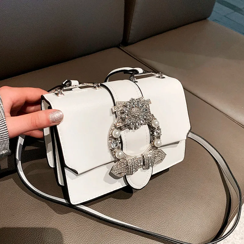 Designer-Inspired Diamond Lock Handbag for Women