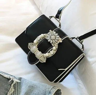 Designer-Inspired Diamond Lock Handbag for Women